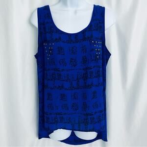 Mine Blue Sleeveless Top Size Large